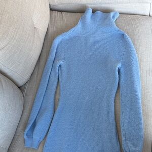 Women's Blue Turtleneck Dress